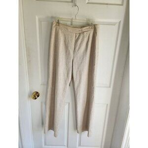Vintage Cleo Linen Blend Wide Leg Trousers Size 10 Made in Canada